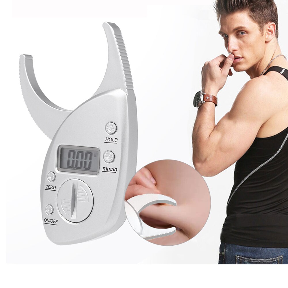 Digital Body Fat Caliper Monitors Skinfold Caliper LCD Display Skin Muscle Body Fat Tester Analyzer Electronic Fat Measure