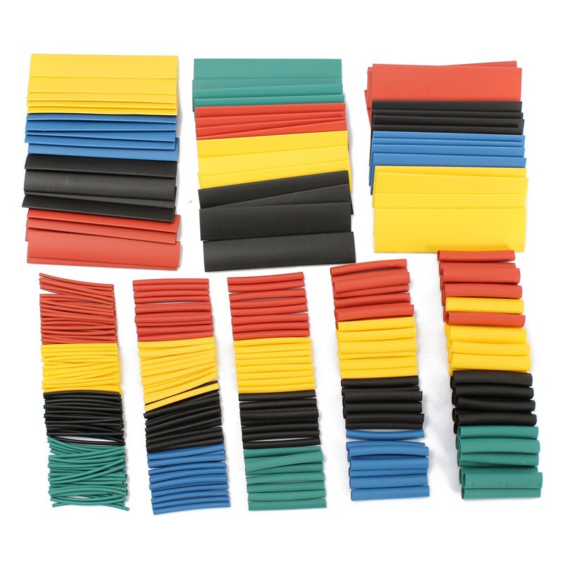 328 Teile/satz Sleeving wickeln Draht Auto Elektrische Schrumpf Kabel Rohr Bausätze Schrumpf Schlauch Schläuche Polyolefin 8 Größen Gemischt Farbe