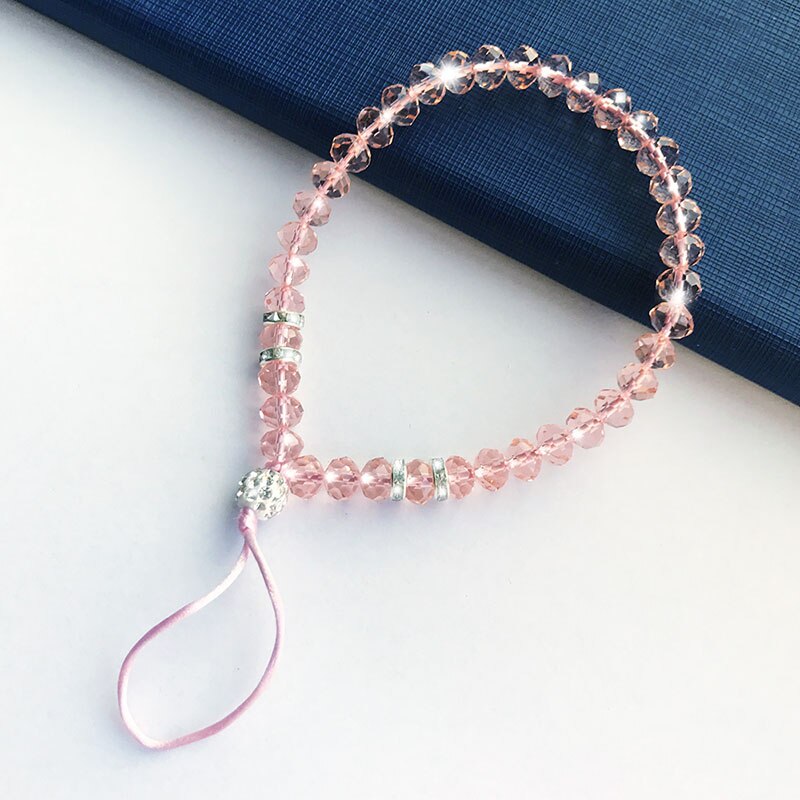 JONSNOW 13cm Length Mobile Phone Strip Bling Diamond Lanyard for iPhone Samsung Huawei Xiaomi Phone MP3 Wrist Rope Crystal: Pink