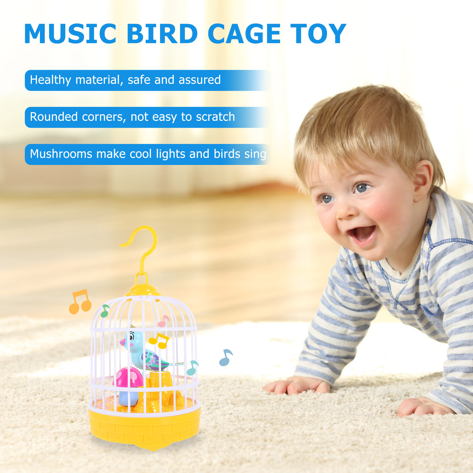 1 Set Interaction Light Artificial Bird Singing Bird Voice Control Bird Plaything