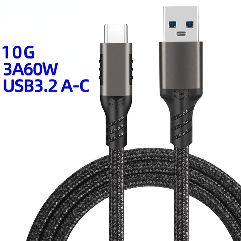 Usb C Naar Usb Kabel USB3.1 C Een Kabel Type C Usb C Datakabel 10Gbps Snel Opladen kabel 60W 20V/3A Usb C 0.2M/0.5M/1M/2M/3M