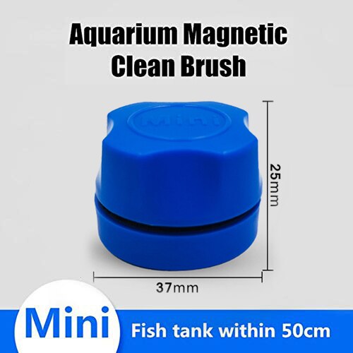 Akvariefisk akvarium magnetisk ren børste glas flydende alger skraber kurve glas renere skrubber værktøj vindue rengøringsmagnet: Blå