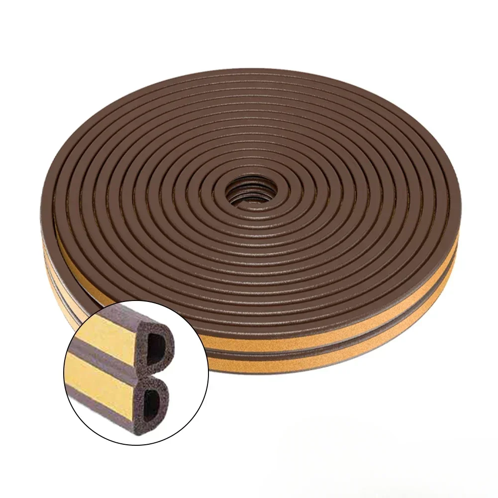 5M/10M Door Window Seal Strip DIEP Self-adhesive Acoustic Foam Sealing Strip Tape Insulation Windproof Rubber Weatherstrip: WHITE / 10M