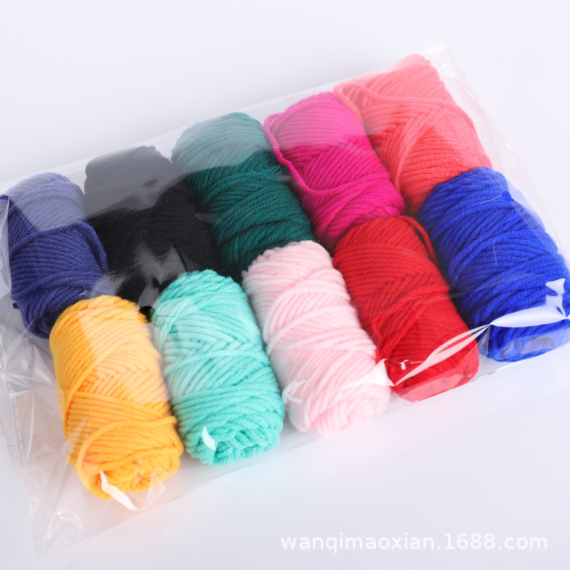 10 Colors Wool Yarns Wool Rolls DIY Poke Punch Needle Embroidery For Starter Craft Tools Set Handmade Woven Wool Tool: Dark Grey