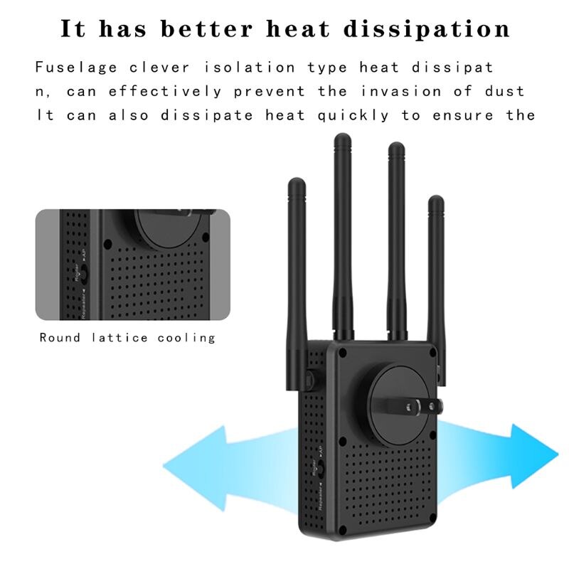 WiFi Signal Booster 1200Mbps WiFi Verstärker 2,4G und 5G Dual Band Internet