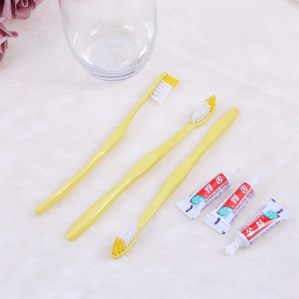 10pcs Travel Toothbrush and Toothpaste Set Hotel Disposable Toothbrush Kit (Mixed Colors)