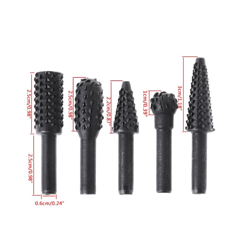 5 sztuk stalowe obrotowe pilniki narzędzie robić drewna wiertarka elektryczna rękodzieło szlifowanie zadziorów