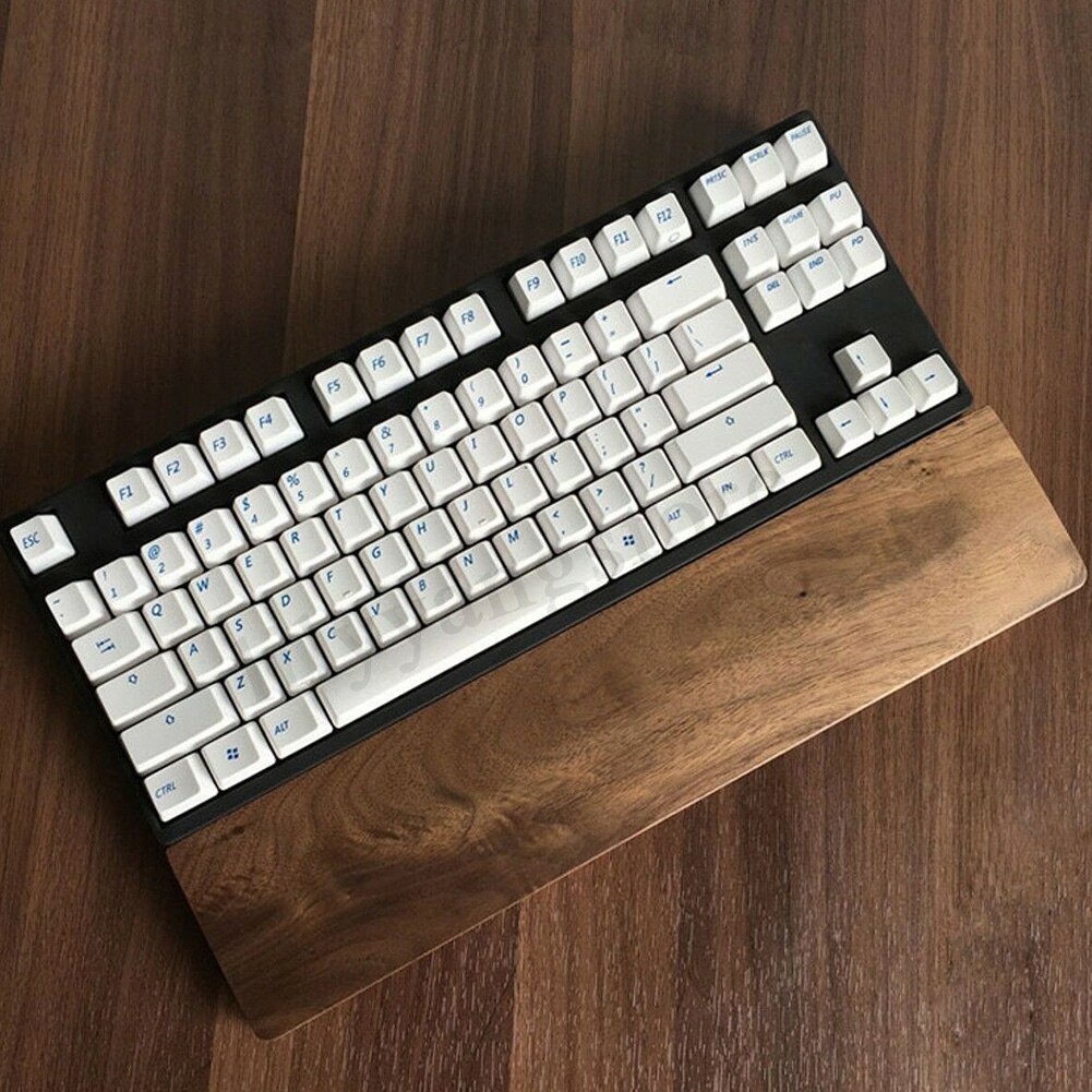 Comfortable Non Slip Office Pain Relief Computer Accessories Laptop Durable Ergonomic Keyboard Wrist Rest Pad Walnut Wood 60 Key