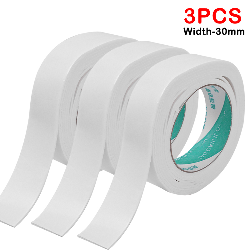 1–3 Rollen stark klebendes PE-Schaumband, 3 Meter, Antikollisionsmontage, klebrige Schwammbänder, wasserdichtes doppelseitiges Klebeband, 2,5 mm W: Rosa