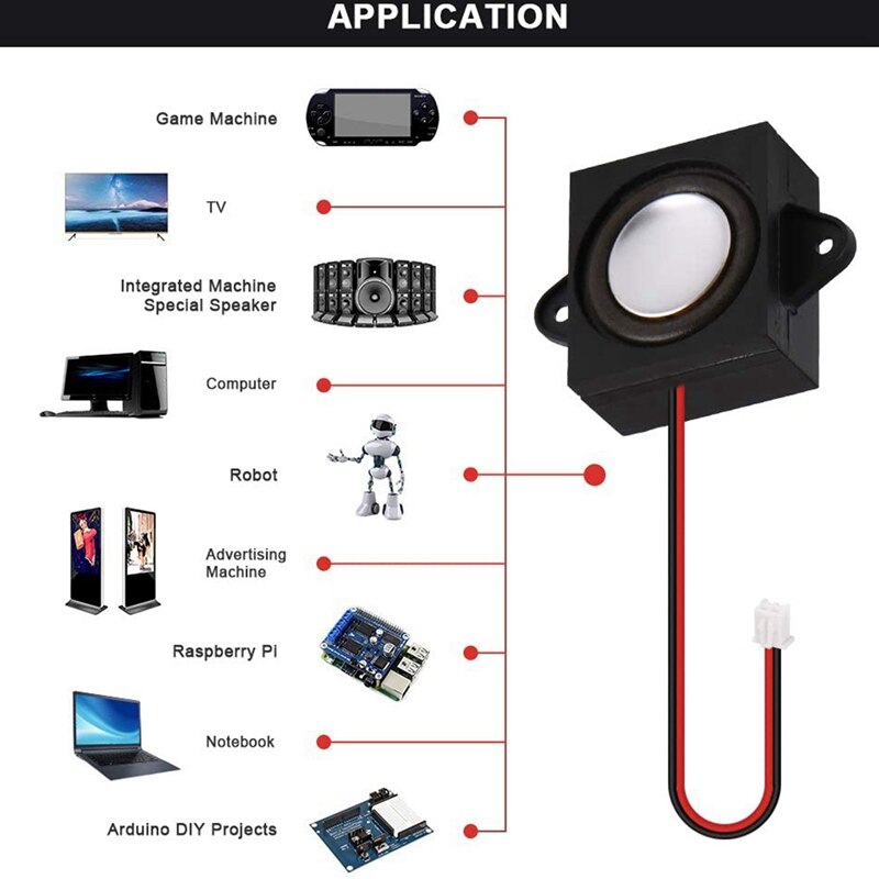 2 stück 4- ohm -3- watt-lautsprecher für arduino, mini-lautsprecher mit einem gehäuse, breitbandlautsprecher, tragbarer lautsprecher