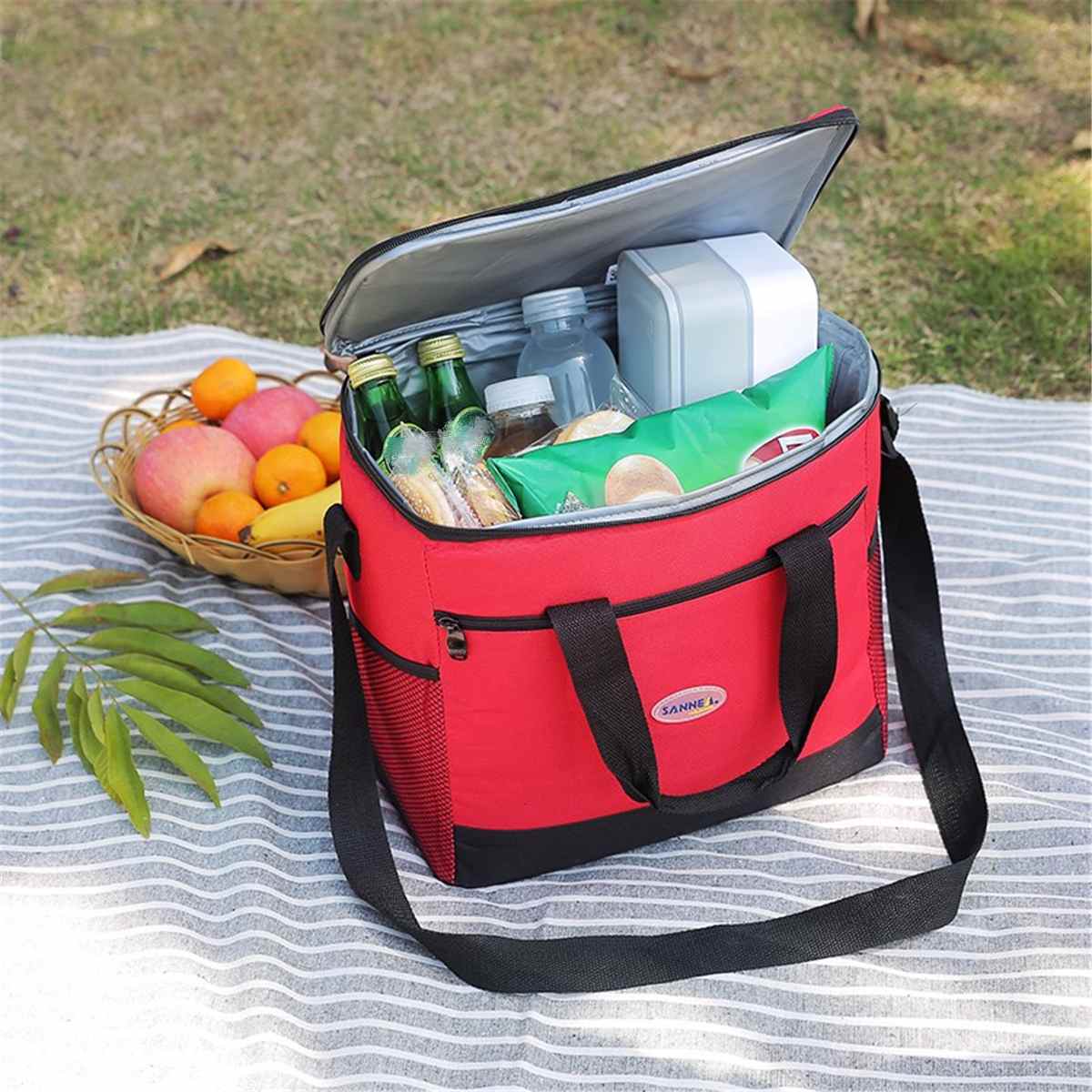 16L Lunch Picnic Camping Thermal Cooler Food Drink Cool Insulated Large Portable Bag Aluminum Foil Cooler Bag
