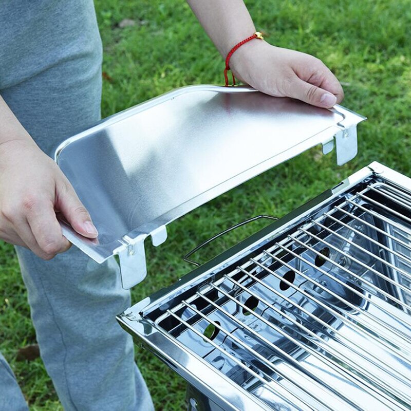 Rostfritt stål grillgrill lätt att installera aluminiumlegering lagringskort grilltillbehör material bord lagringskort