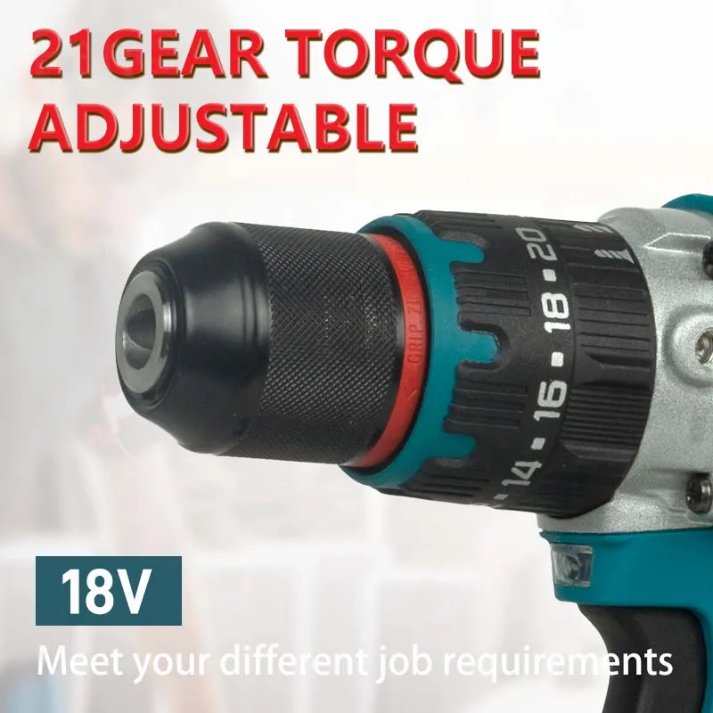 MAKITA 18V Lithium elektrische wiederaufladbare Handbohrmaschine 13mm DDF487RTJX zwei Ladung eine Ladung 5,0AH