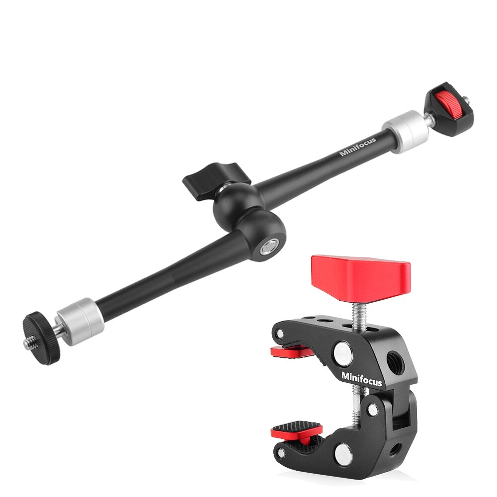 11" Adjustable Articulating Friction Magic Arm Clamp Holder Mount Kit for DSLR Mirrorless Action Camera Monitor Video Vlog Rig: Magic Arm Clamp