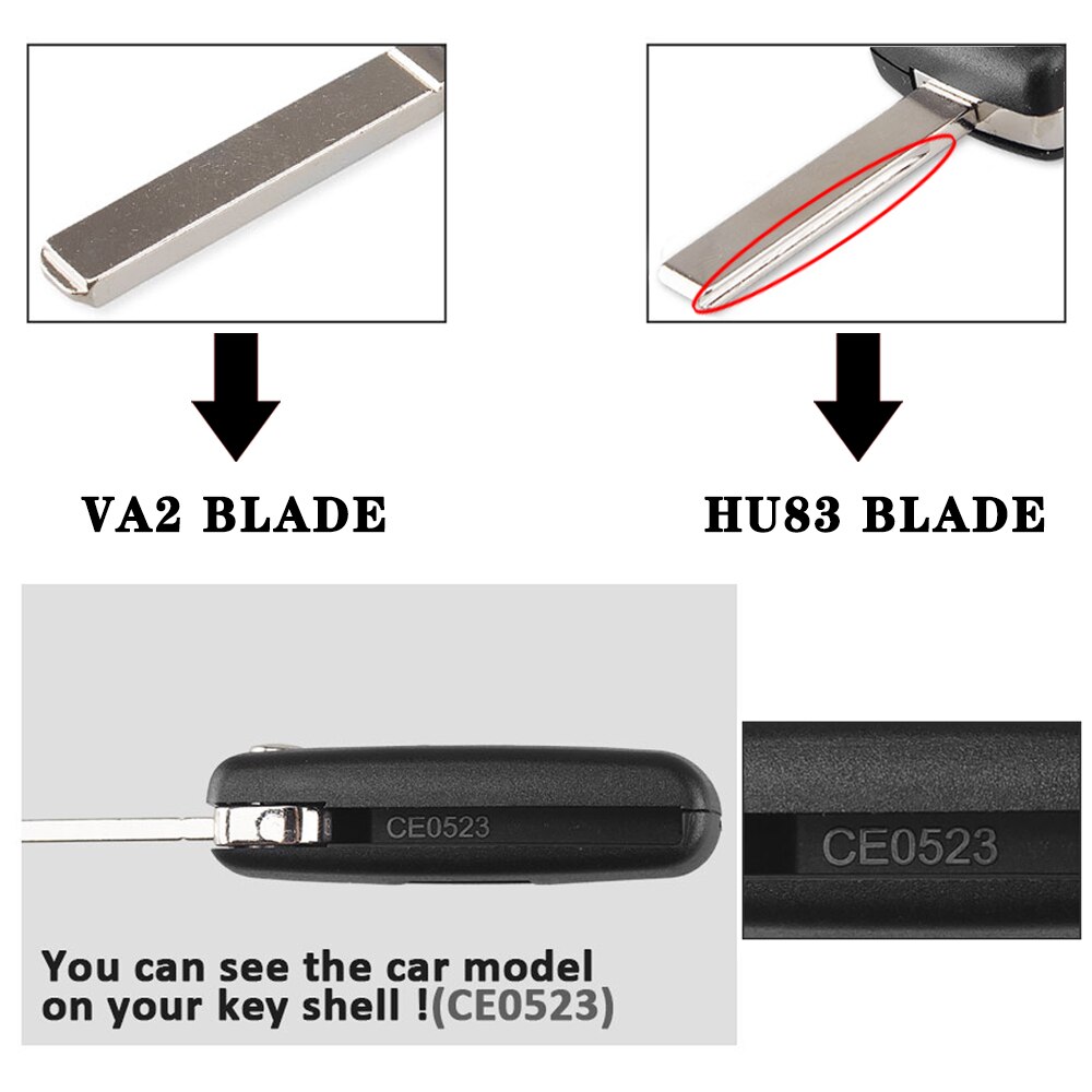 Keyyou 2/3bt ce0523 modificeret flip fjernbetjening til bilnøgle til citroen coupe vtr  c2 c4 c5 c6 c8 berlingo xsara picasso auto nøgle etui