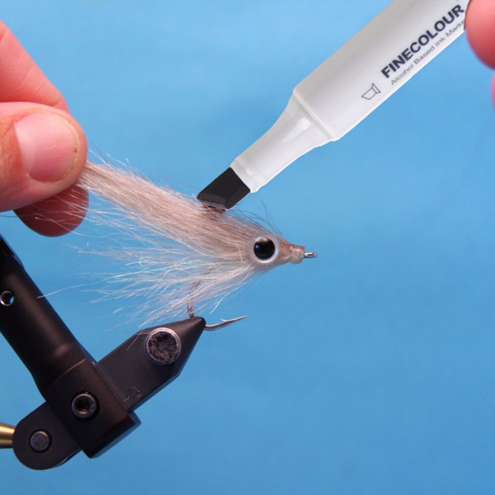 Maximumcatch 12 kleuren waterdichte vliegbindmarker dubbele kop uv-bestendig vliegbindgereedschap