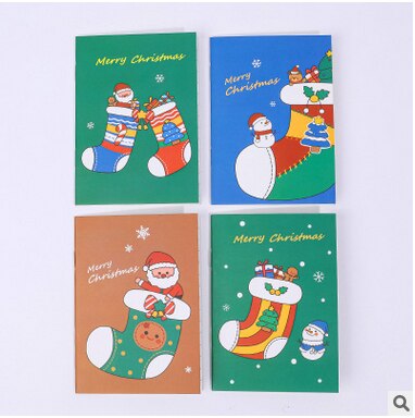1 stk korea brevpapir lommeplanlægere sød tegneserie jul julemanden elg træ notesbog skole studerende barn præmie: Marine blå