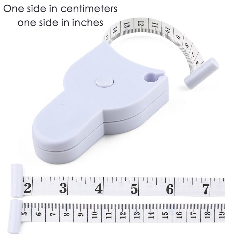 Målebånd krop målebånd sy meter lineal byggeværktøj måleinstrument fod meter skræddersyet fod centimeter tape: Tomme-hvid