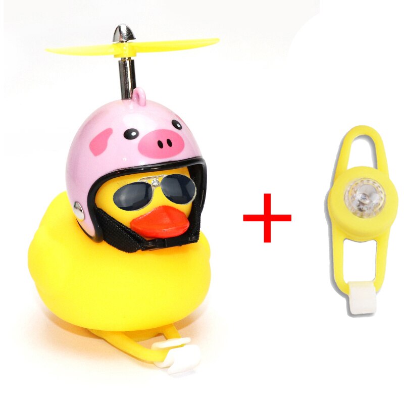 Droga Mtb kaczka dzwonek rowerowy rower kaczka guma z kaskiem Ducky z kaskiem kaczka ładny silnik wiatrowy w samochodzie akcesoria rowerowe: pig light