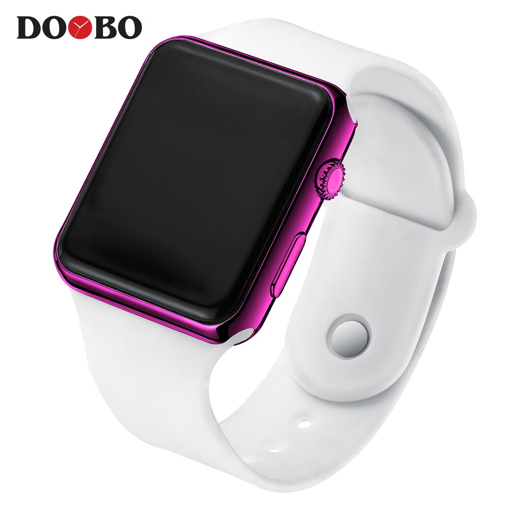 Menn kvinner ledet klokke silikon elektronisk klokke sport digital klokke par klokker klokke relogio digital montre homme: Hvit rose