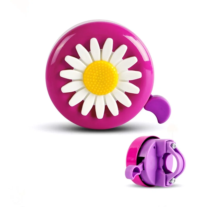 Klaxon de vélo coloré pour enfants, cloche de vélo drôle pour filles, détruire AndrFlower pour guidon, plastique en alliage, alarme sonore, anneau de cyclisme: jaune clair