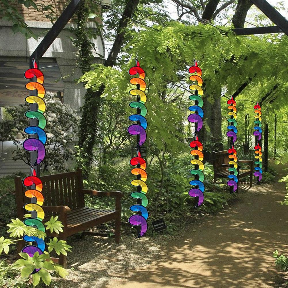 24 Inch Regenboog Wind Spinner Kleurrijke Opknoping Spiraal Windmolen Tuin Yard Home Outdoor Decoratie Opknoping Spinner Hanger
