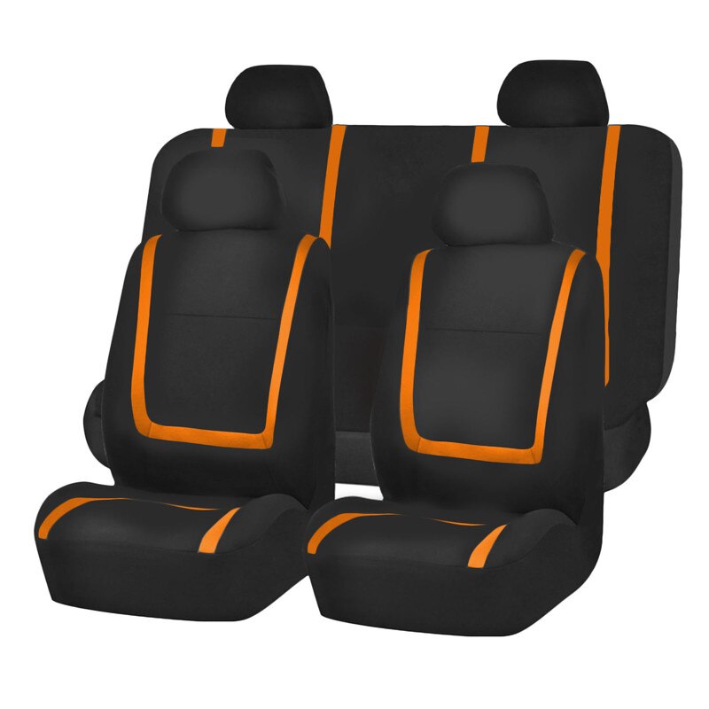Universal- Auto Sitzbezüge einstellen Airbag Stoff passen Meisten Marken Fahrzeug Innen Zubehör Sitzbezüge Auto Auto Sitz Schutz: 5 Sitze Orange Schwarz