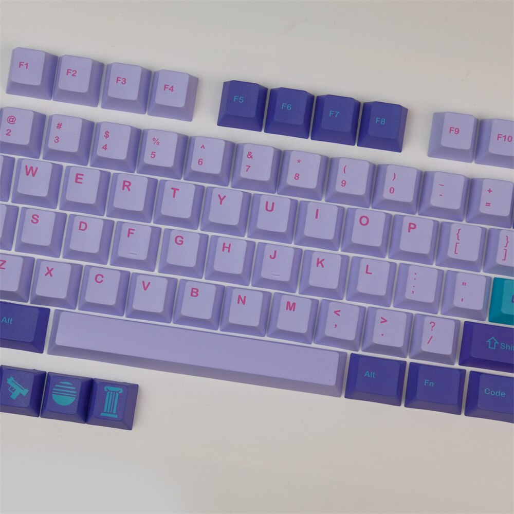 GMK Vaporwave Keycaps PBT DYE-Sublimation Mechanical Keyboards 124 Keys Cherry KeyCap For MX Switch GH60 64 68 84 87 104 Layout