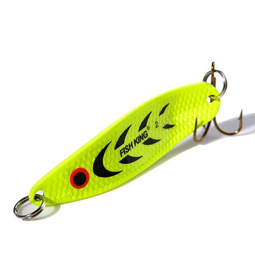 FISHKING-Señuelos de Pesca, cuchara Wobble de Metal, anzuelo de trucha, cuchara giratoria de 18g 27g señuelos spinning de pesca mar jigs de pesca de mar señuelos spinning mar cebos duros cucharillas de pescas Pinzas me: 120 mm / Silla marrón