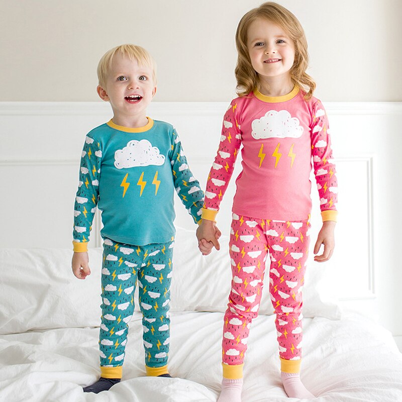 Rorychen Baby Meisjes Pyjama Wolken Nachtkleding Kinderen Pijamas Jongens Pyjama Lange Mouwen Katoen Nachtkleding Voor 2-7 Jaar