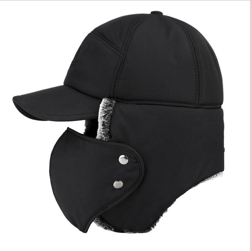 Gorro de esquí con protección para la oreja para hombre y mujer, gorro de terciopelo grueso, térmico, a prueba de viento, para invierno,