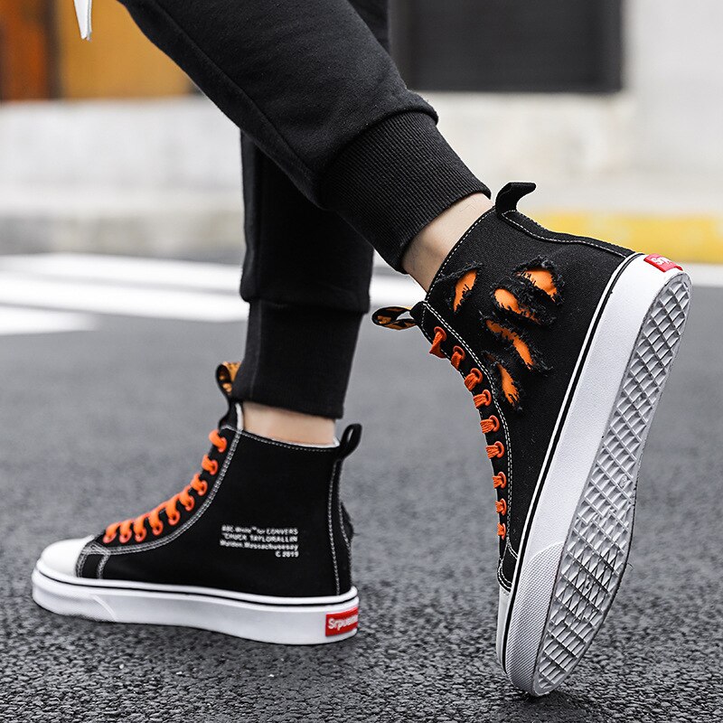 été chaussures pour hommes léger respirant toile chaussures chaussures hautes hommes décontracté marée chaussures automne tissu chaussures