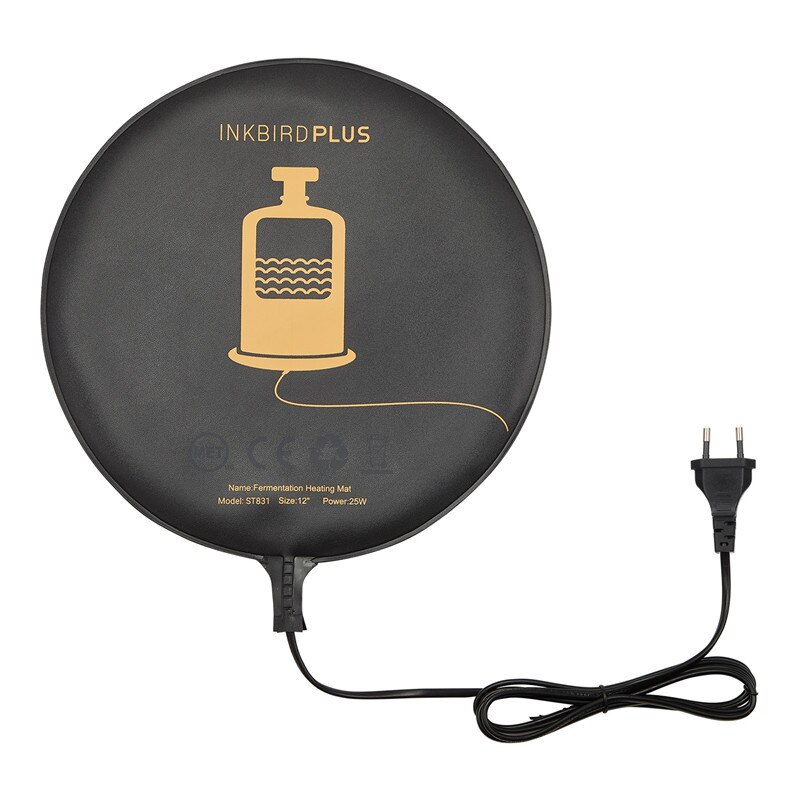 InkbirdPlus Home Brewing &amp; Fermentation Heat Pad Warm Hydroponic Heat Mat for Beer &amp; Wine Fermenting 12" MET Certified 25W Tools: EU PLUG(220V)