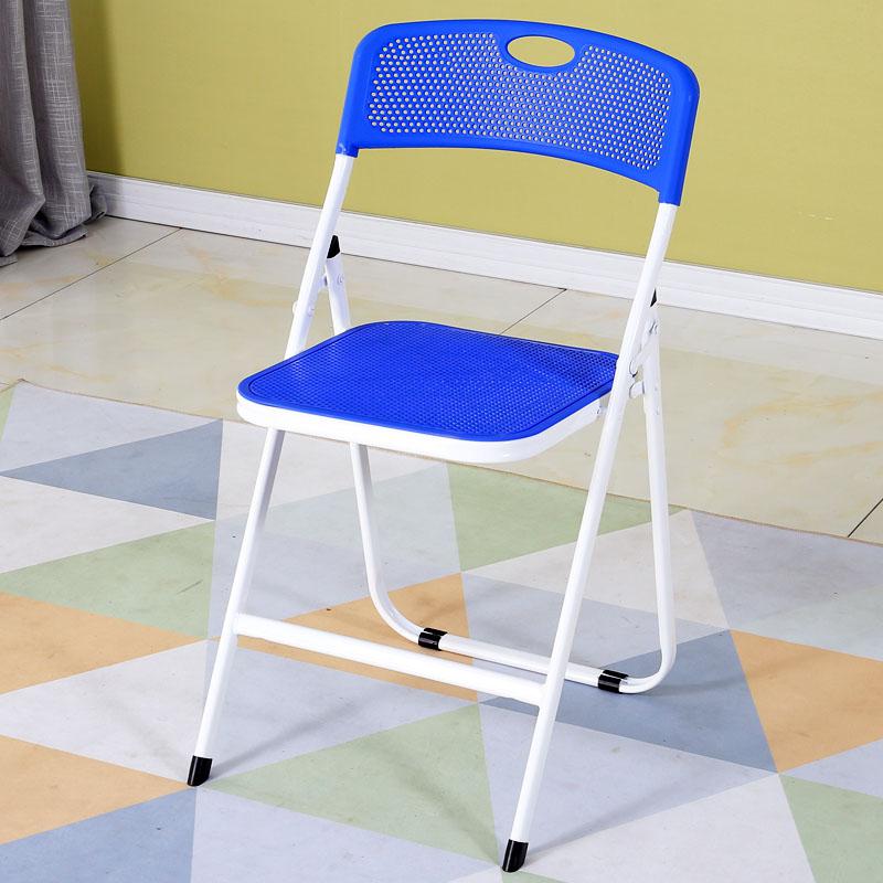 Folde stol åndbar plast simpel husstand bærbar udendørs stol enkel kontor voksen computer træningsstol: Stil 3