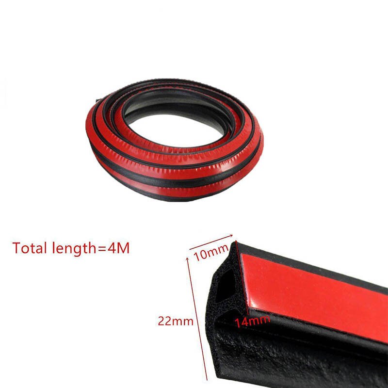 4 meter Auto Rubber afdichtingen Geluidsisolatie P Type Rubberen Afdichting Geluidsisolatie Anti-Dust Deur Afdichting Strips Auto accessoires