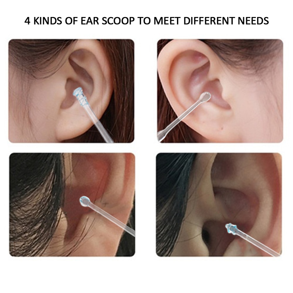 Led øreplukker 4 in 1 elektrisk suge ørevoksrensere elektrisk øreplukker ørevibrator