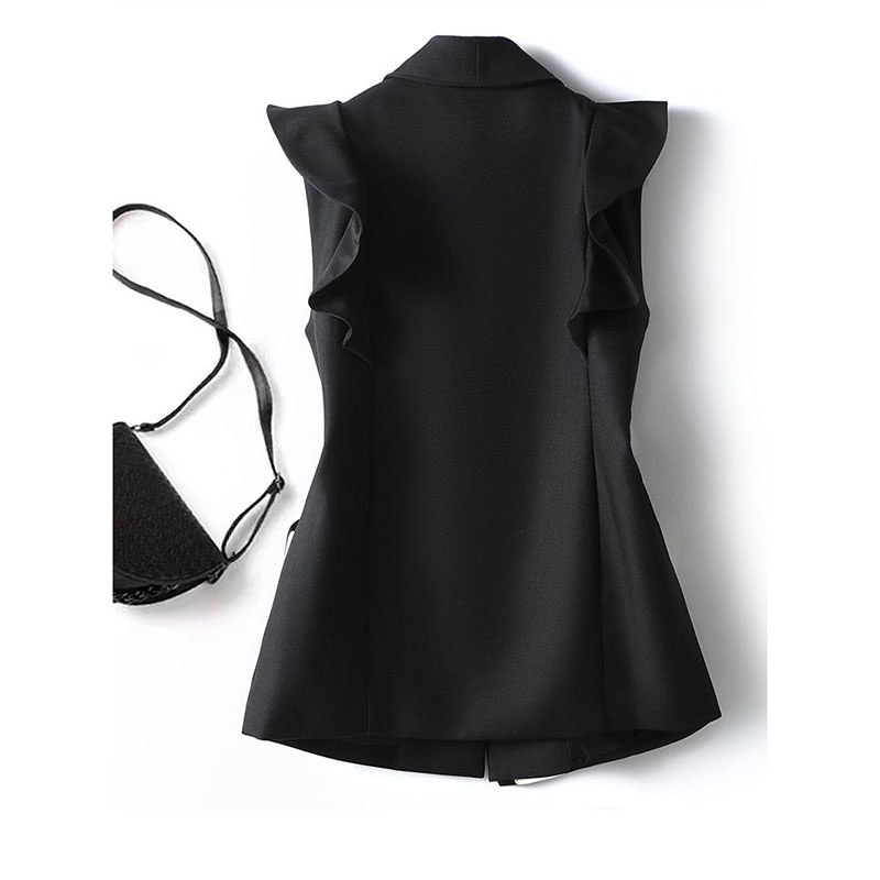 NewSplicing Suit Vest Female Autumn Contrast Joker Temperament Sleeveless Waistcoat Coat Female Jacket Tops