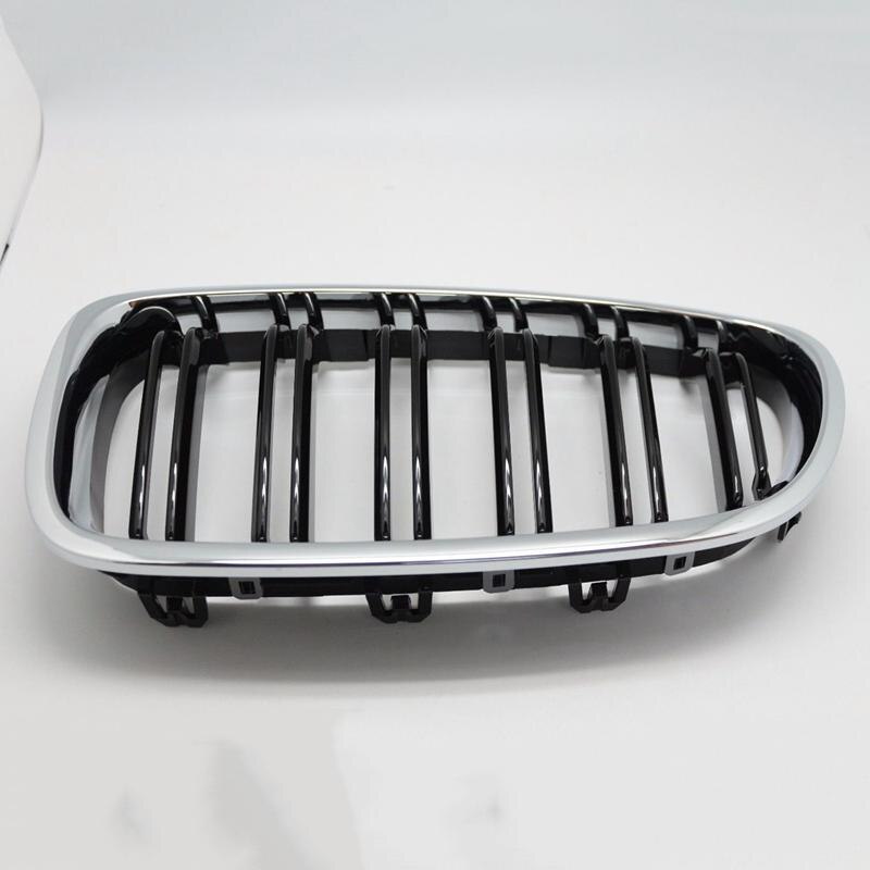 Argent + noir double aileron Grille avant Grille capot nez pour BMW F10 F11 5