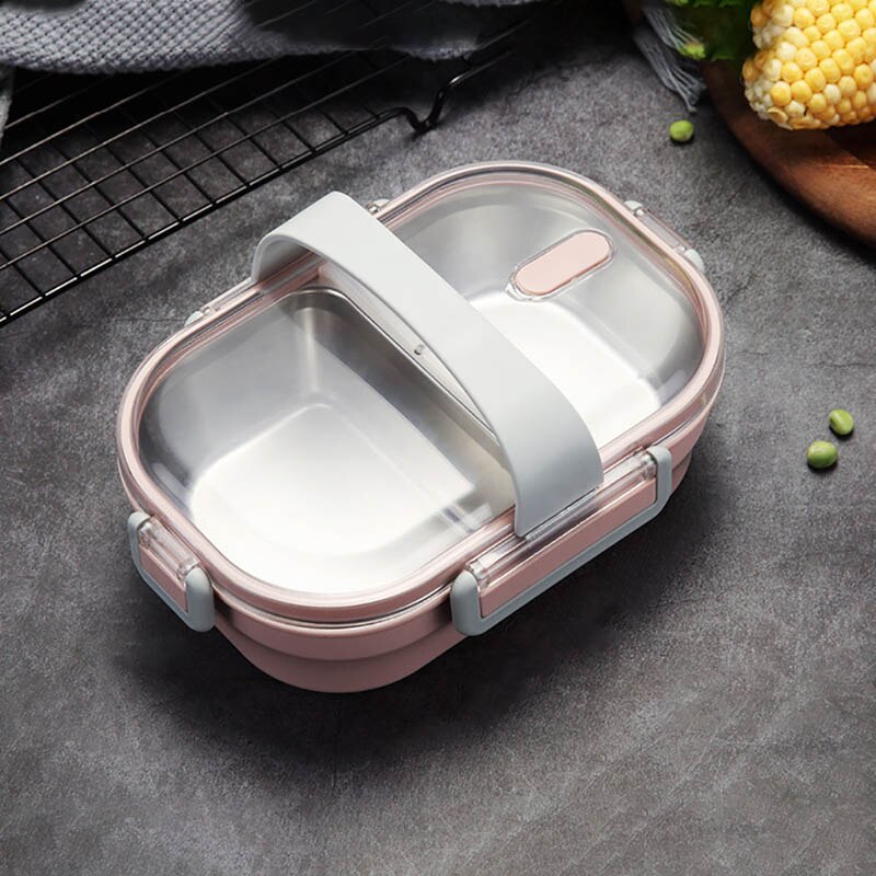 ONEUP Roestvrij Staal Draagbare Student Geïsoleerde Lunchbox Voor Kinderen Keuken Accessoires Lekvrije Voedsel Container Picknick School: Pink Lunch box