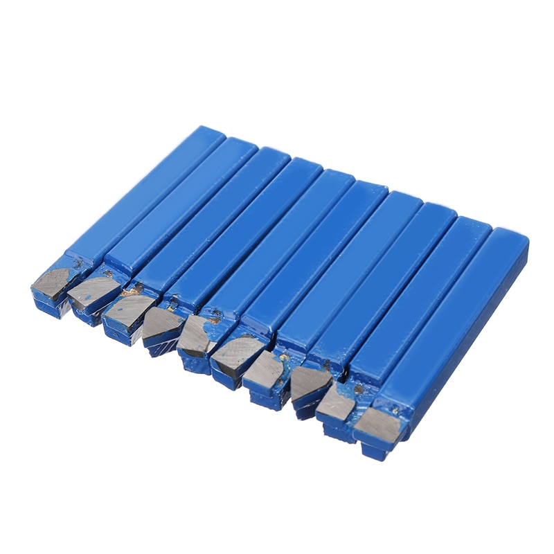 10 stücke Blau Hartmetall Drehmaschine Cutter Werkzeug bisschen 1/4 "Metall Spitze Gekippt Cutter einstellen Für Härte CNC Drehen Fräsen werkzeug Schweißen bisschen