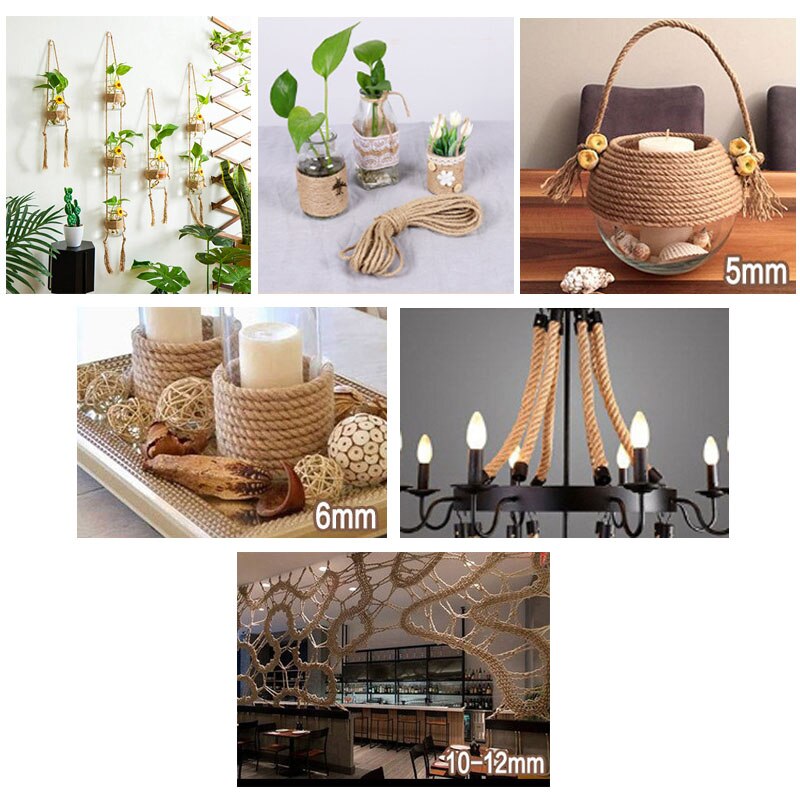 10 meter natuurlijk jute henneptouw 4mm 6mm 8mm 10mm 12mm retro woondecoratie gedraaid koord touw diy handgemaakte knutselwerkjes