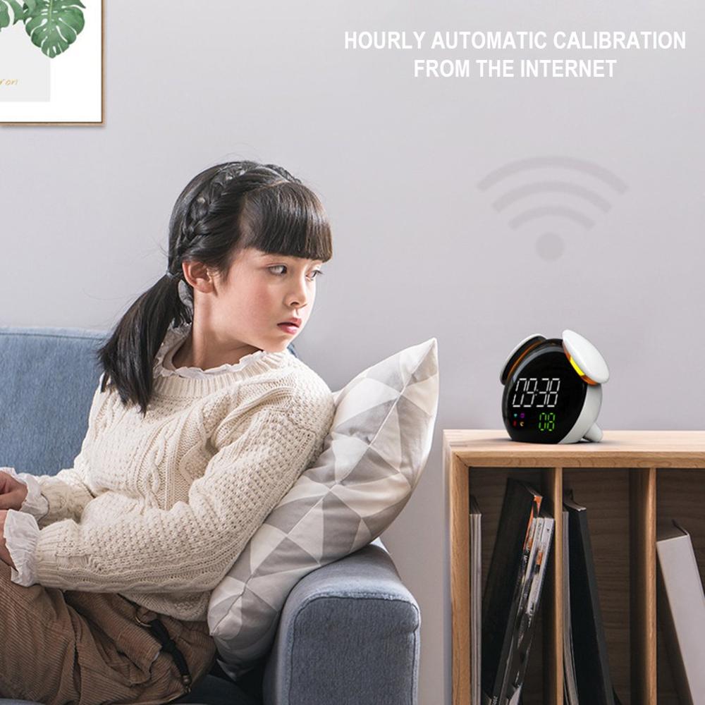 Lámpara de luz de pronóstico del tiempo, pequeño reloj despertador, inducción inteligente, lámpara de setas coloridas, reloj despertador divertido, reloj Digital Led