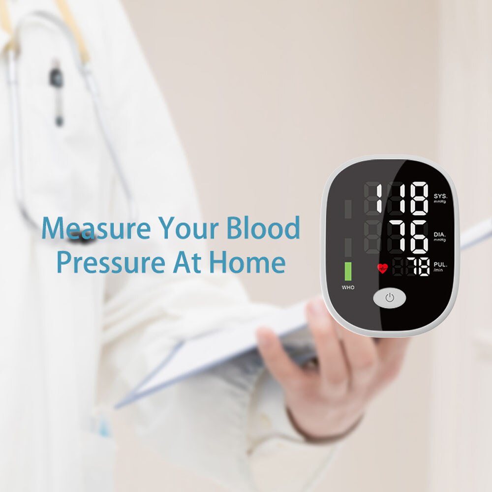 Arm Automatic Blood Pressure Monitor BP Sphygmomanometer Pressure Meter Tonometer for Measuring Arterial Pressure