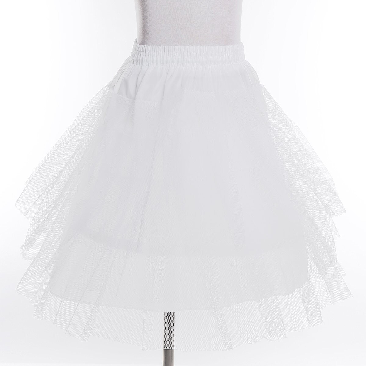 Jupon à fleurs pour filles, jupe Tutu 3 couches, ligne a, sans arceau, sous-jupe de mariage, Crinoline blanche