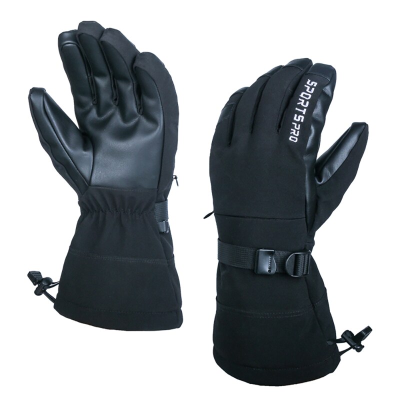 2021 3M Thinsulate guanti da sci invernali da sci uomo donna Touchscreen nero grigio all&#39;aperto caldo Snowboard motoslitta guanti impermeabili: Black / XL