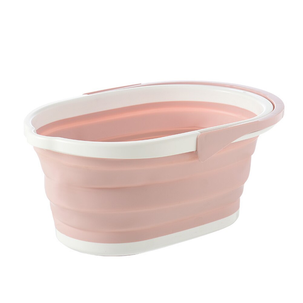 Portable Folding Car Wash Bucket Household Large Rectangular Thickened Plastic Storage Bucket Folding Foldable Mop Water Mop Buc: Pink