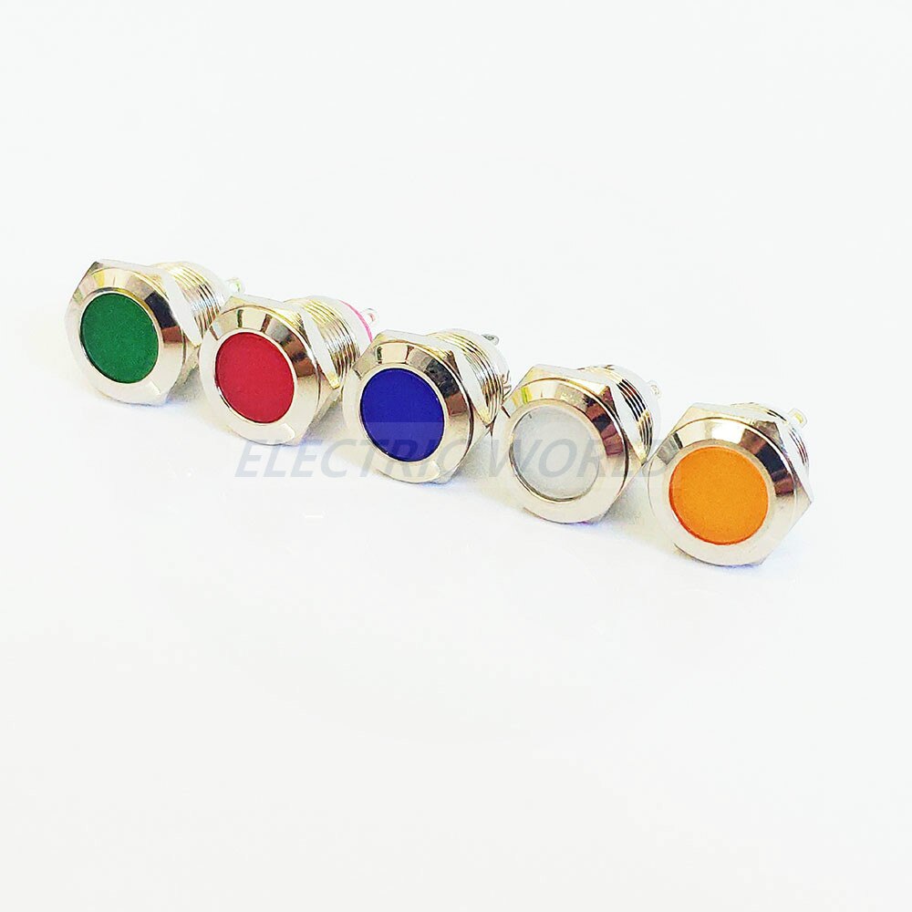 19mm waterproof Signal indicator lamp LED Metal Indicator light LIGHT 5V 12V 24V 220V pin type connector light for motor bike