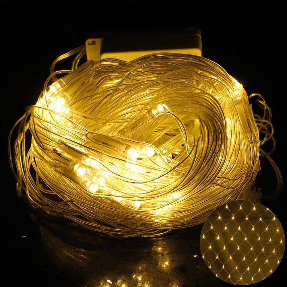 3m x 2m 200 led nätljus gardin nätslinga ljus 1.5 x 1.5m 96 leds utomhus hem år julljus dekoration 220v 110v: Varm vit / 1.5 x 1.5m / Us plug 110v