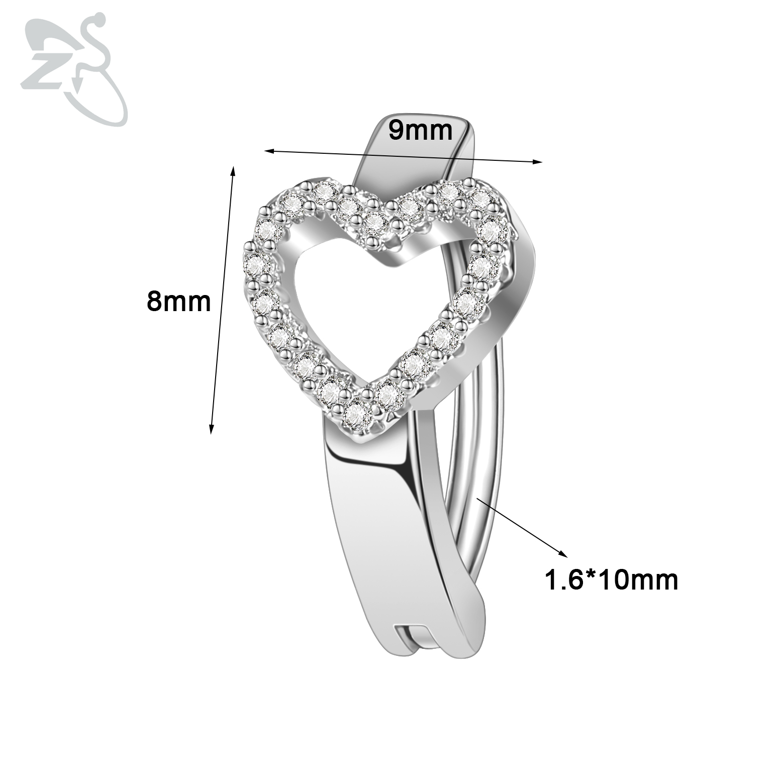 Zs 1 pc 14g sommerfugleformet zirkon clicker navlering til kvinder guldfarvet omvendt buet navle vægtstang kropsmykker 10mm: Rhodineret
