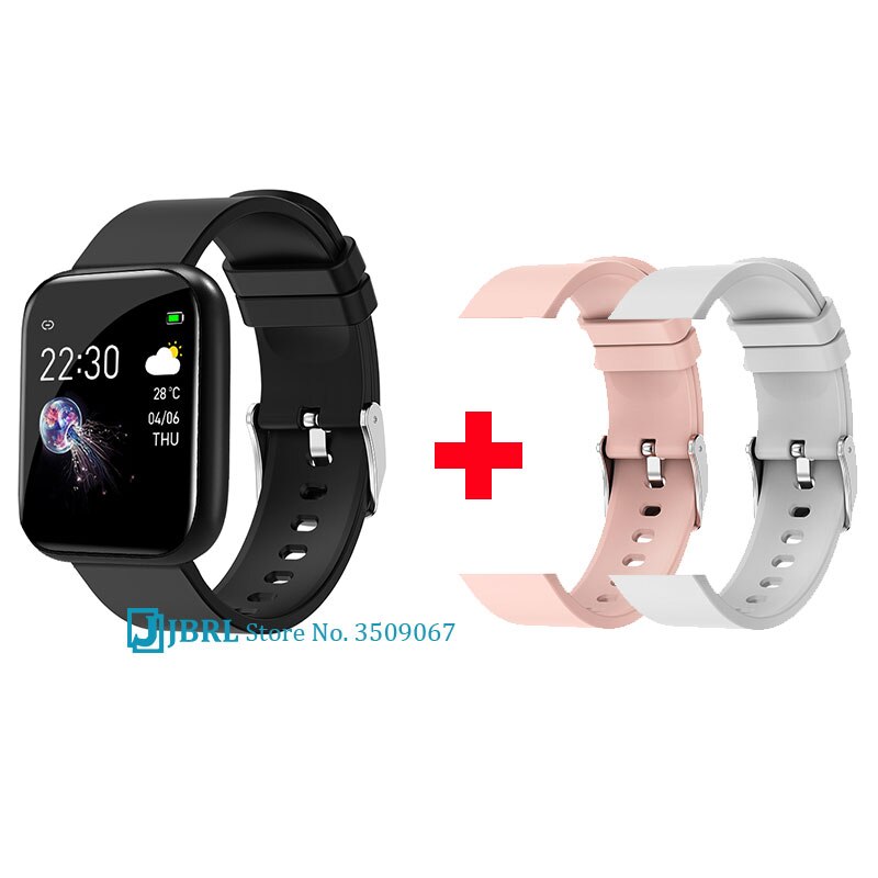 Full touch digitalt ur kvinder sport mænd ure elektronisk led mand dame armbåndsur til kvinder mænd ur kvinde armbåndsure: Sort tilføjelsesrem 1